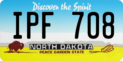 ND license plate IPF708