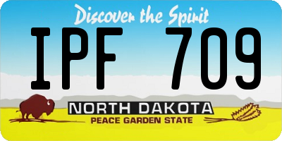 ND license plate IPF709