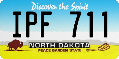 ND license plate IPF711
