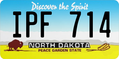 ND license plate IPF714