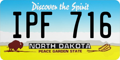 ND license plate IPF716