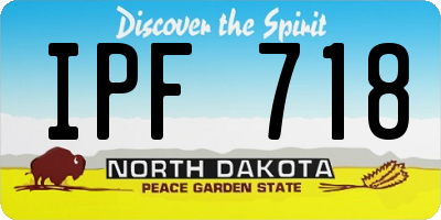ND license plate IPF718