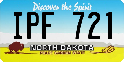 ND license plate IPF721