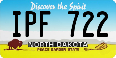 ND license plate IPF722