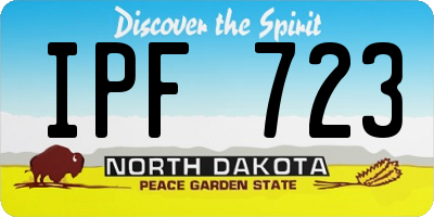 ND license plate IPF723