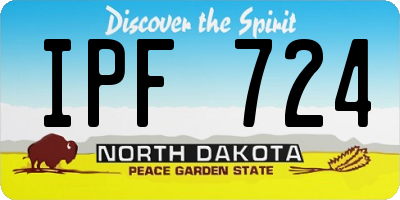 ND license plate IPF724