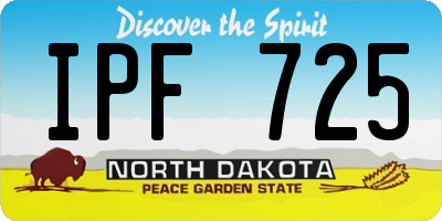 ND license plate IPF725