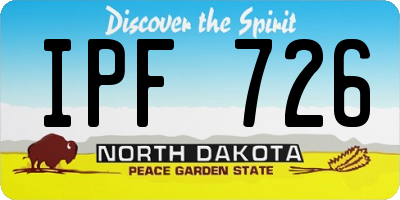 ND license plate IPF726
