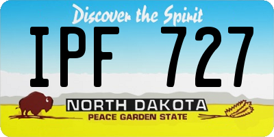ND license plate IPF727