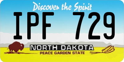 ND license plate IPF729