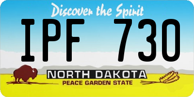 ND license plate IPF730