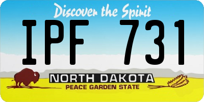 ND license plate IPF731