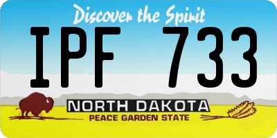 ND license plate IPF733