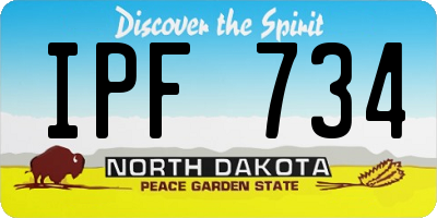 ND license plate IPF734