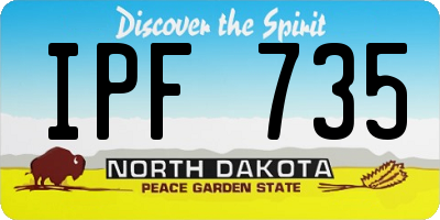 ND license plate IPF735