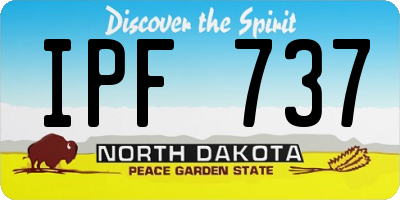 ND license plate IPF737