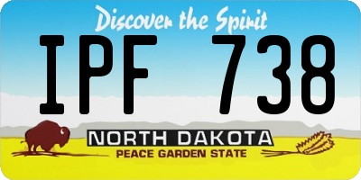 ND license plate IPF738