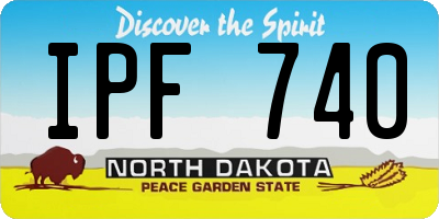 ND license plate IPF740
