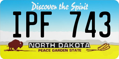 ND license plate IPF743