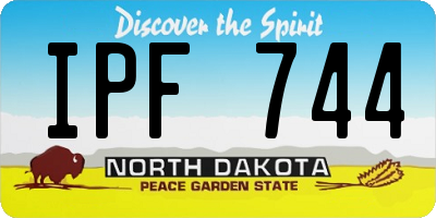 ND license plate IPF744