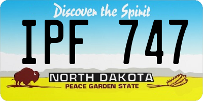 ND license plate IPF747