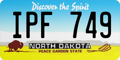 ND license plate IPF749