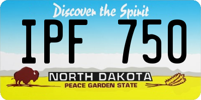 ND license plate IPF750
