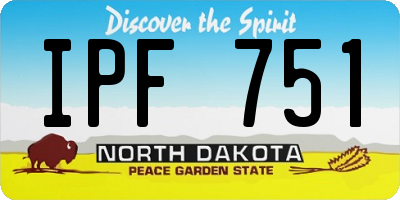 ND license plate IPF751