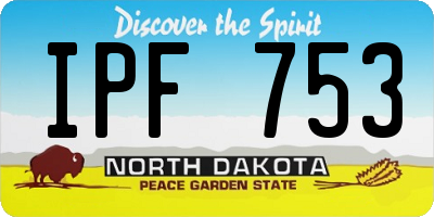 ND license plate IPF753