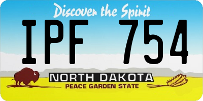 ND license plate IPF754