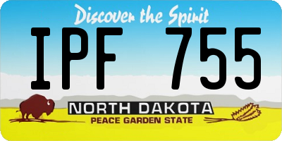 ND license plate IPF755