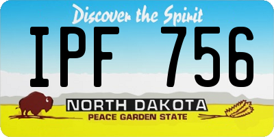 ND license plate IPF756