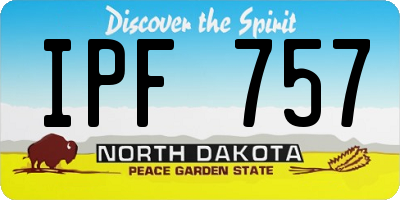 ND license plate IPF757