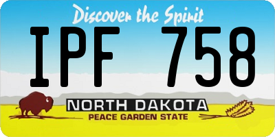 ND license plate IPF758