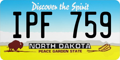 ND license plate IPF759