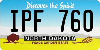 ND license plate IPF760