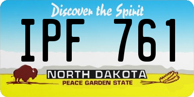 ND license plate IPF761
