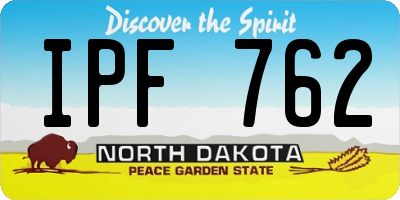 ND license plate IPF762