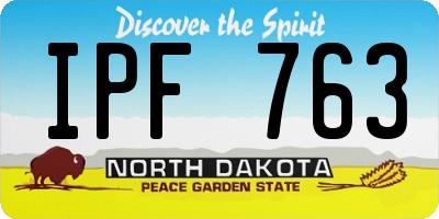 ND license plate IPF763