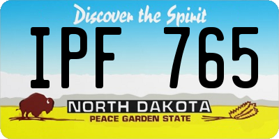ND license plate IPF765