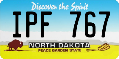 ND license plate IPF767