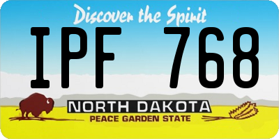 ND license plate IPF768