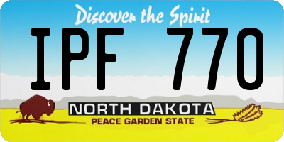 ND license plate IPF770