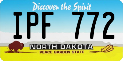 ND license plate IPF772