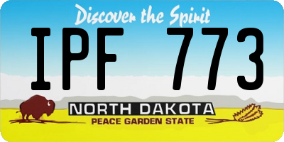 ND license plate IPF773