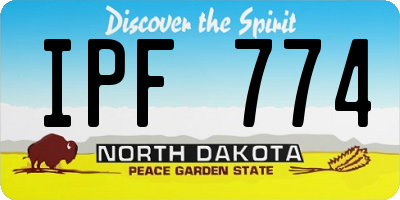 ND license plate IPF774