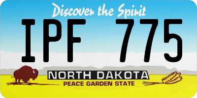 ND license plate IPF775