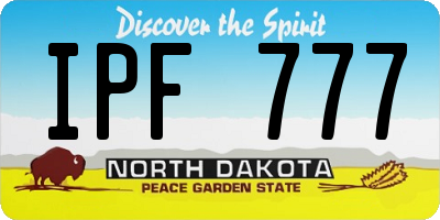 ND license plate IPF777