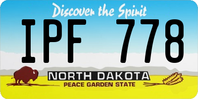 ND license plate IPF778