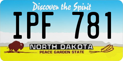 ND license plate IPF781